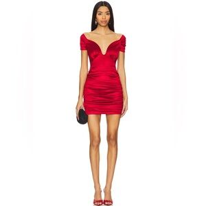 Tzarina Mini Dress in Red MAJORELLE from Revolve